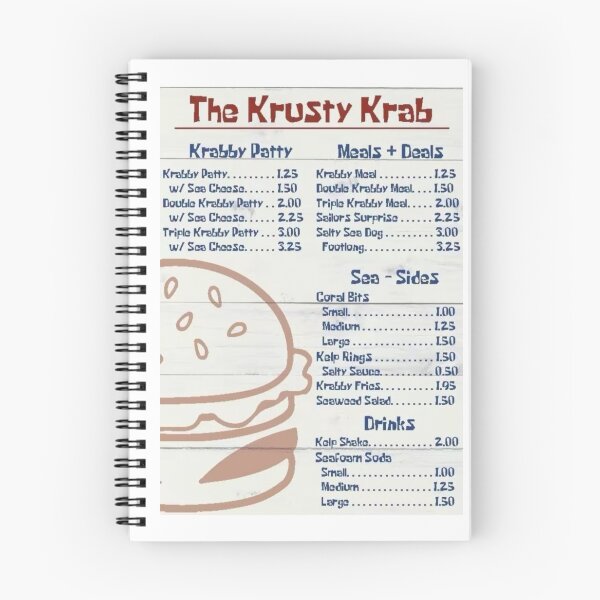 Item preview, The Krusty Krab – Undersea Menu designed and sold by WATEKE.