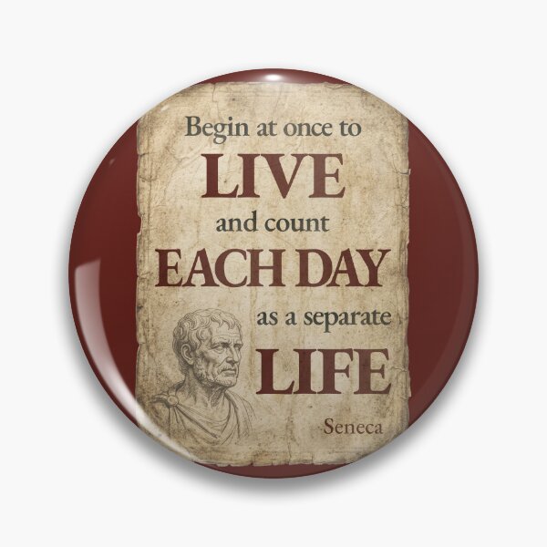 Item preview, Begin at Once to Live - Seneca - Vintage Distressed Stoic Quote - Roman Red Version designed and sold by Stoic Core.
