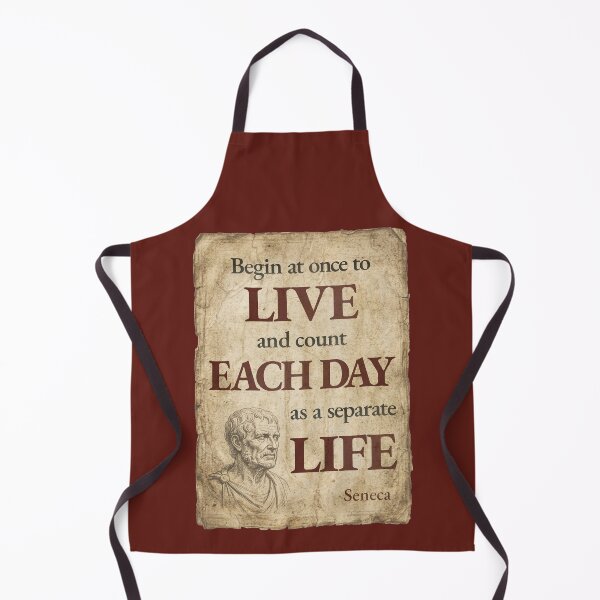 Item preview, Begin at Once to Live - Seneca - Vintage Distressed Stoic Quote - Roman Red Version designed and sold by Stoic Core.