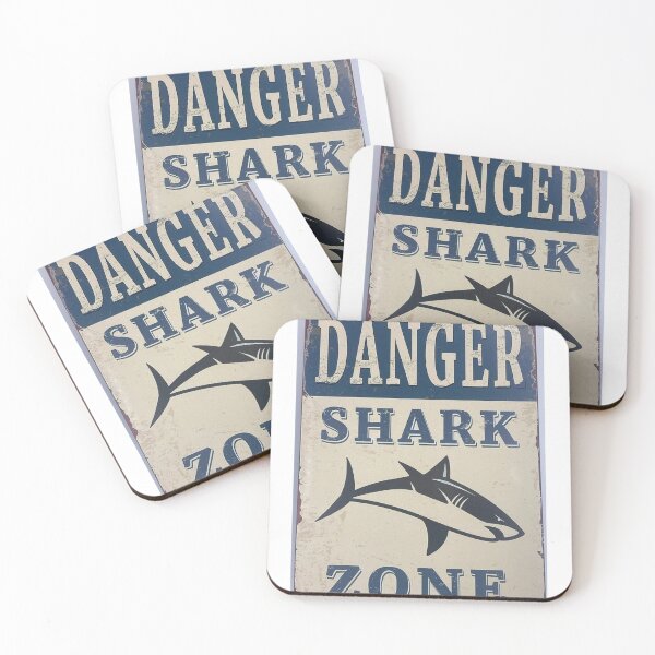 Item preview, Danger Shark Zone – Vintage Warning Sign designed and sold by WATEKE.