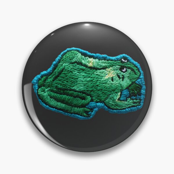 Item preview, Embroidered frog patch designed and sold by Alice Malsogno.