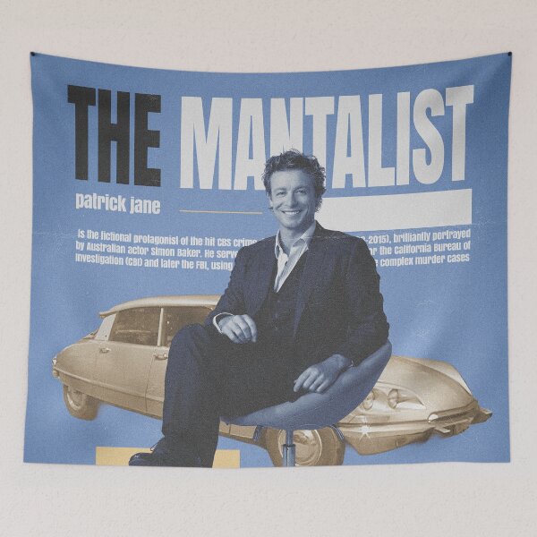 Item preview, Patrick Jane - The Mentalist Simon Baker Blue Zine Wall Art designed and sold by Shopunte.