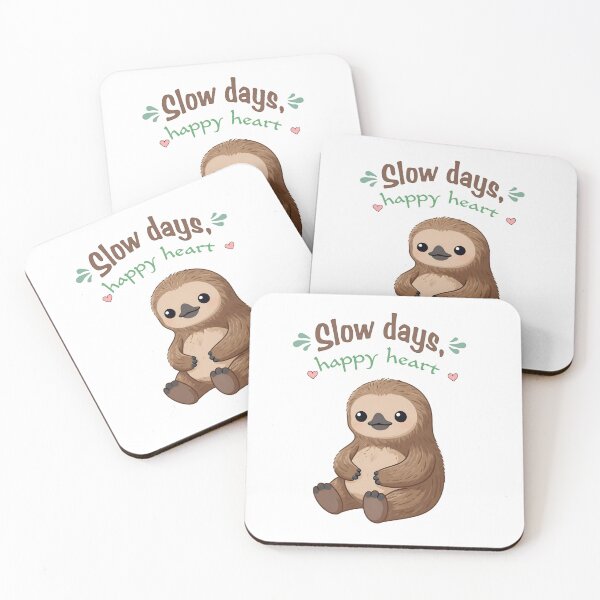 Item preview, Cute Sloth – Slow Days Happy Heart designed and sold by Bonasates.