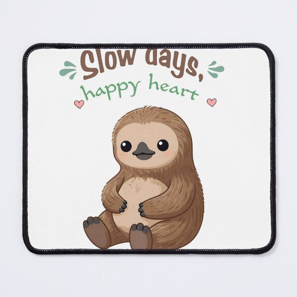 Item preview, Cute Sloth – Slow Days Happy Heart designed and sold by Bonasates.