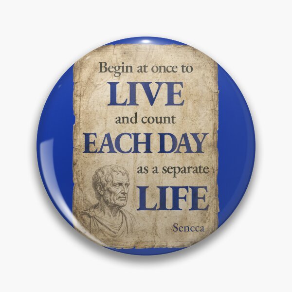 Item preview, Begin at Once to Live - Seneca - Vintage Distressed Stoic Quote - Roman Red Version designed and sold by Stoic Core.