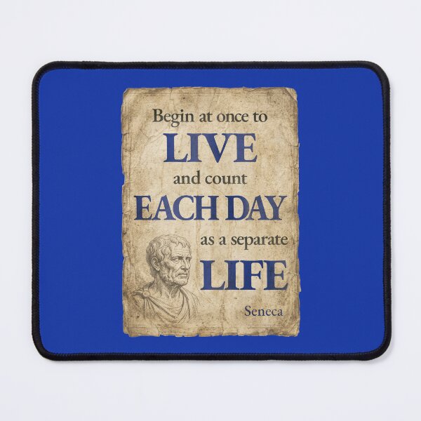 Item preview, Begin at Once to Live - Seneca - Vintage Distressed Stoic Quote - Roman Red Version designed and sold by Stoic Core.