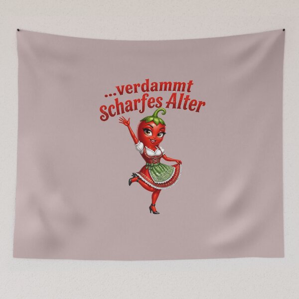 Artikelvorschau, Scharfes Alter – Freche Chili im Dirndl entworfen und verkauft von design-rebell.