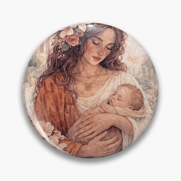Item preview, Rhea and Child – A Divine Motherhood Watercolour Painting designed and sold by GalleryKauffeld.