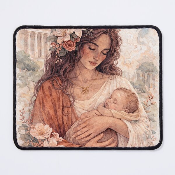 Item preview, Rhea and Child – A Divine Motherhood Watercolour Painting designed and sold by GalleryKauffeld.