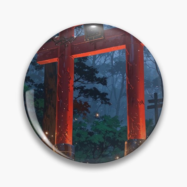 Item preview, Japanese Torii Gate Mystical Forest Glowing Lanterns Shrine Art designed and sold by LYAN-STORE.
