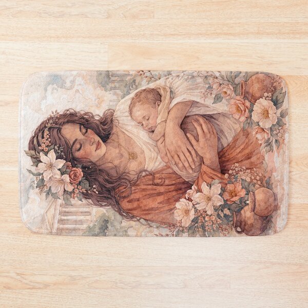 Item preview, Rhea and Child – A Divine Motherhood Watercolour Painting designed and sold by GalleryKauffeld.