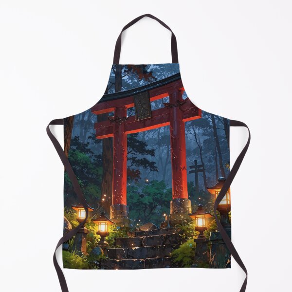 Item preview, Japanese Torii Gate Mystical Forest Glowing Lanterns Shrine Art designed and sold by LYAN-STORE.
