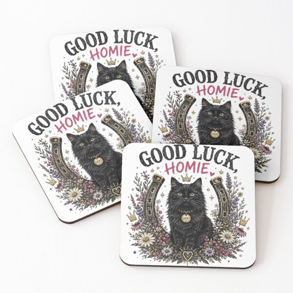 Item preview, Good Luck Homie Black Cat designed and sold by The Positivity Princess.