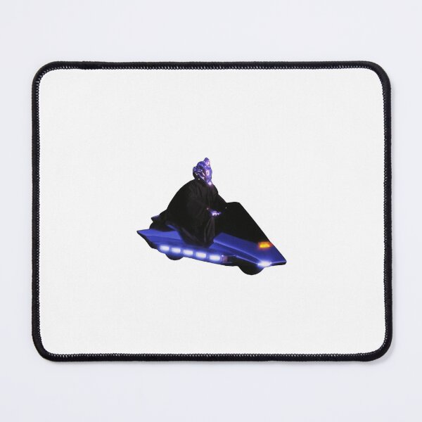 Item preview, Futuristic Chrome Rider - Blue Neon Hovercraft in Twilight Field designed and sold by Brandady.