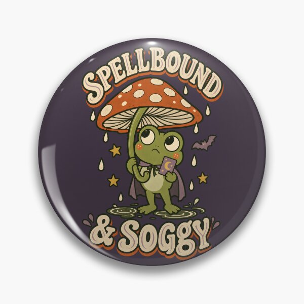 Item preview, Spellbound & Soggy – Rainy Witchy Frog With Mashroom Umbrella designed and sold by  MAD's Recreation Studio.