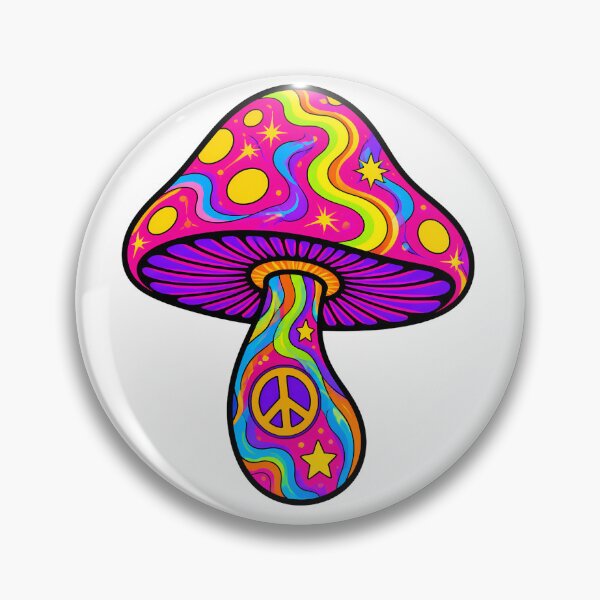 Artikelvorschau, Psychedelic Mushroom – Retro Peace Vibes- bunter Pilz entworfen und verkauft von design-rebell.
