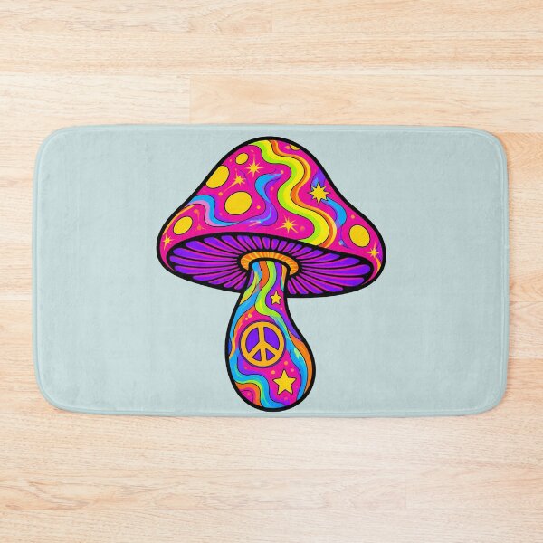 Artikelvorschau, Psychedelic Mushroom – Retro Peace Vibes- bunter Pilz entworfen und verkauft von design-rebell.