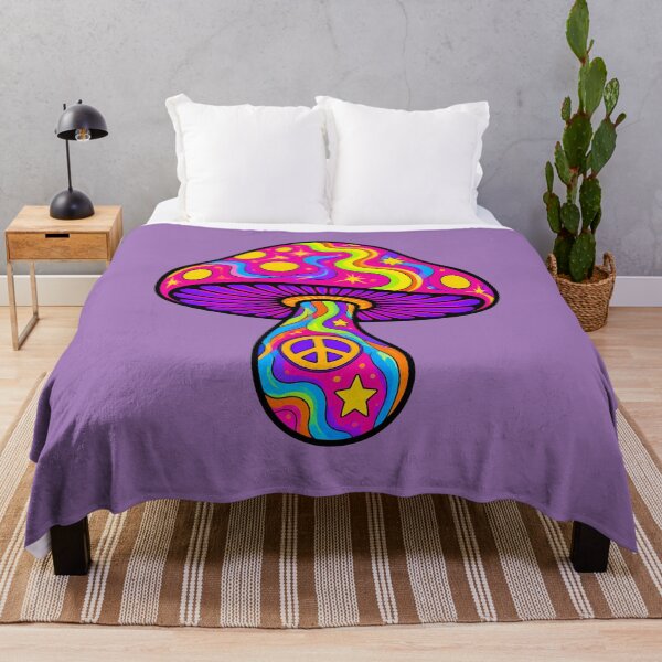 Artikelvorschau, Psychedelic Mushroom – Retro Peace Vibes- bunter Pilz entworfen und verkauft von design-rebell.