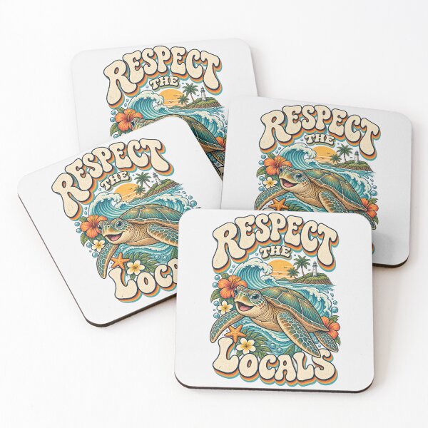Item preview, Respect The Locals Sea Turtle Retro Surf Art Great Barrier Reef Turtle Souvenir designed and sold by Yellowriversss.