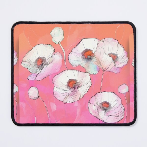 Item preview, PINK POPPY V012 Peach Rose Blush Pen Pencil Ink Watercolor Art Print Party Decoration~Baby/Bridal/Wedding/Birthday Gift Favor designed and sold by Spinning Plates 360.