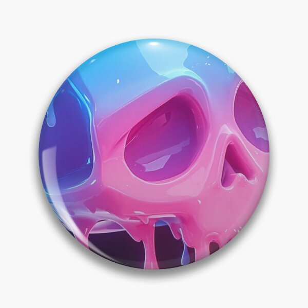 Item preview, Melting Glossy Neon Skull Pastel Goth Dripping Liquid Art designed and sold by LYAN-STORE.