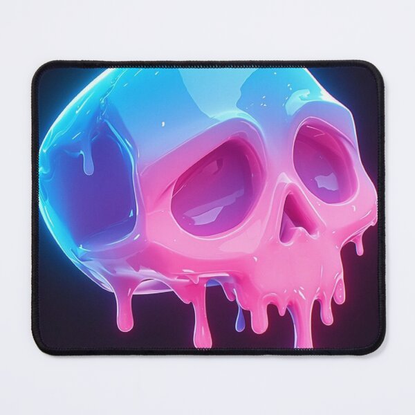 Item preview, Melting Glossy Neon Skull Pastel Goth Dripping Liquid Art designed and sold by LYAN-STORE.