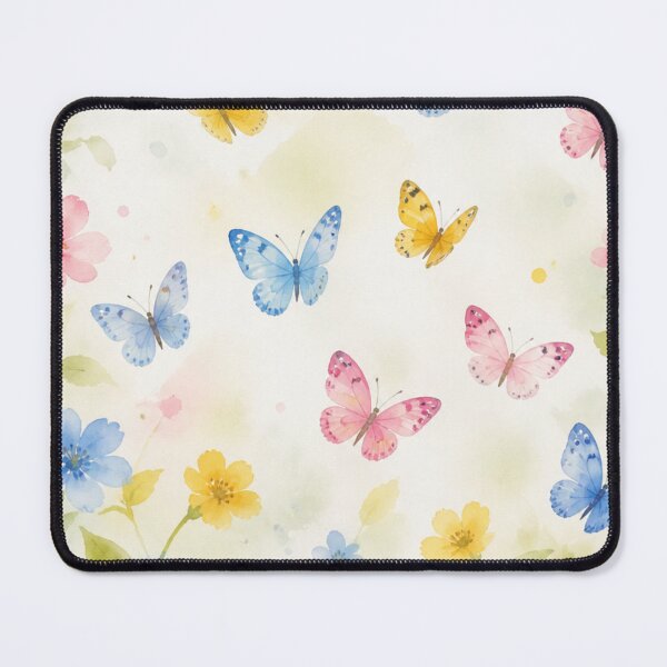 Item preview, Watercolor Pastel Butterflies and Meadow Flowers designed and sold by Inka Moon Design.