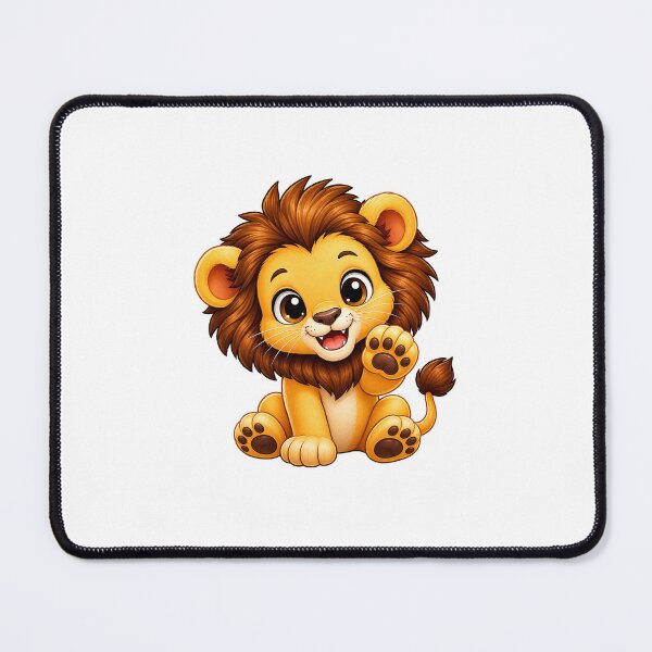 Item preview, Cute Baby Lion | Kawaii Lion Waving designed and sold by Ricomin.