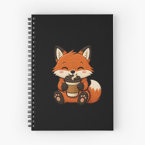 Item preview, Cute Fox Drinking Coffee Kawaii Embroidery Patch designed and sold by ColorSplash123.