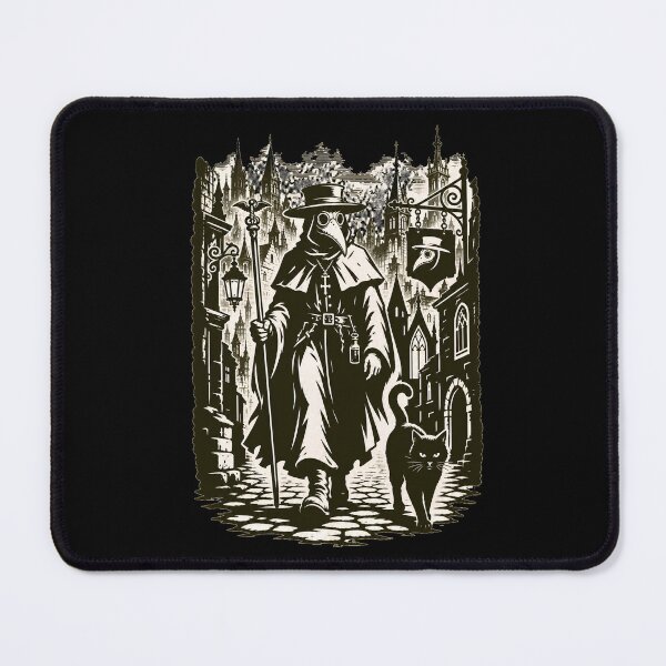 Item preview, Plague Doctor & Black Cat – Gothic Dark Art T-Shirt designed and sold by headpossum.