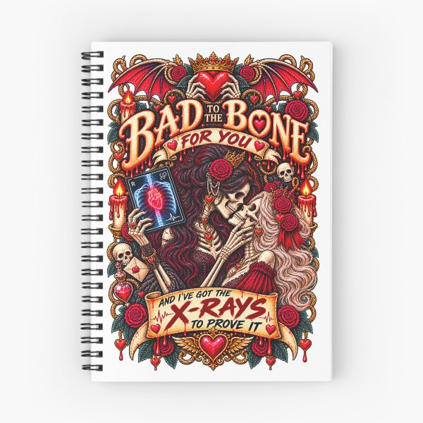 Item preview, DARK LOVE ❤️ - MONSTER ROMANCE COLLETION - SKELETON LOVE - BAD TO THE BONE FOR YOU - AND I’VE GOT THE X-RAYS TO PROVE IT - LESBIAN PRIDE designed and sold by WheelieGdArt.