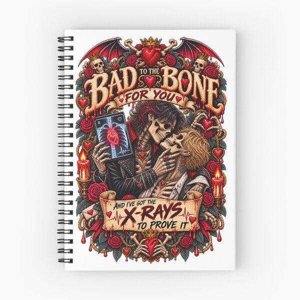 Item preview, DARK LOVE ❤️ - MONSTER ROMANCE COLLETION - SKELETON LOVE - BAD TO THE BONE FOR YOU - AND I’VE GOT THE X-RAYS TO PROVE IT - GAY PRIDE designed and sold by WheelieGdArt.