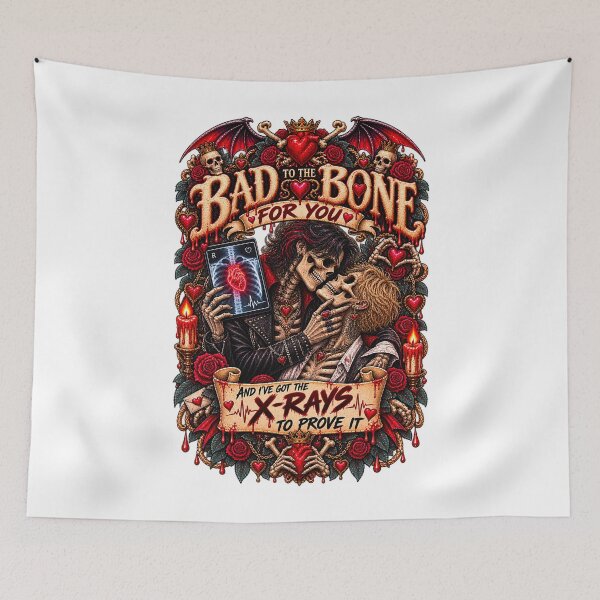 Item preview, DARK LOVE ❤️ - MONSTER ROMANCE COLLETION - SKELETON LOVE - BAD TO THE BONE FOR YOU - AND I’VE GOT THE X-RAYS TO PROVE IT - GAY PRIDE designed and sold by WheelieGdArt.