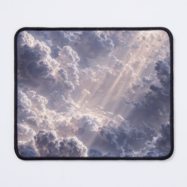 Item preview, Sunrays Heavenly Clouds Soft Pastel Sky Dreamscape Art designed and sold by LYAN-STORE.