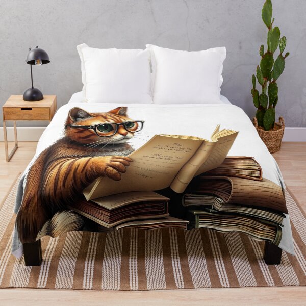 Item preview, Smart Cat Reading Books Vintage Academic designed and sold by ilyasartist.