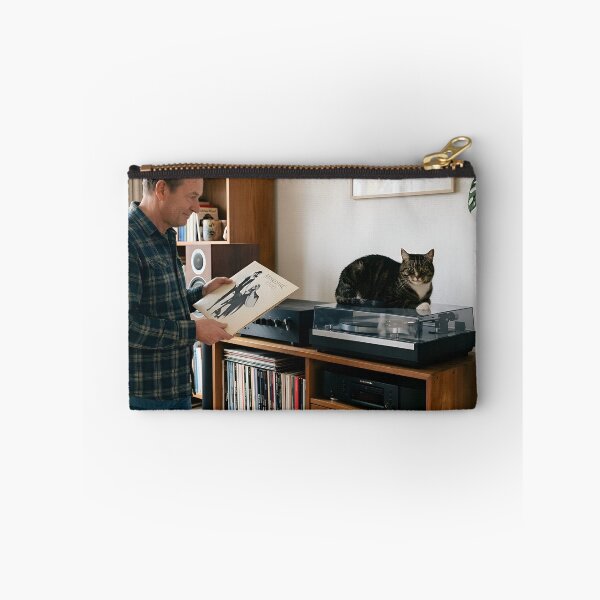 Item preview, Man can’t play his record because cat is on his player designed and sold by WiseBow.