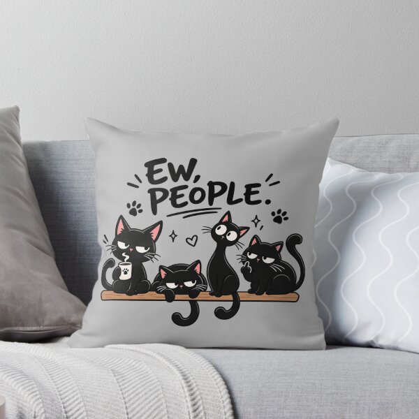 Item preview, Ew People Black Cats Funny Anti Social Introvert designed and sold by littlepiptales.