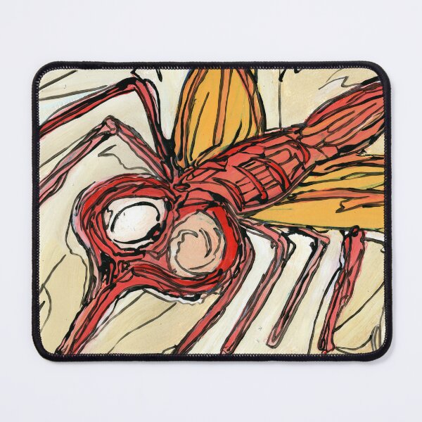 Item preview, Red Dragonfly – Art Brut Insect Painting by Dwaalhaas designed and sold by Dwaalhaas Applied Design.