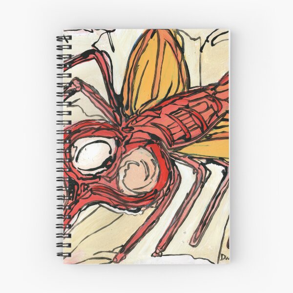 Item preview, Red Dragonfly – Art Brut Insect Painting by Dwaalhaas designed and sold by Dwaalhaas.com.