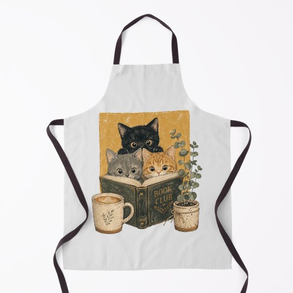 Item preview, Book Club Cats Cozy Reading Kittens Book Lover Cat Mom Art with Coffee designed and sold by Yellowriversss.