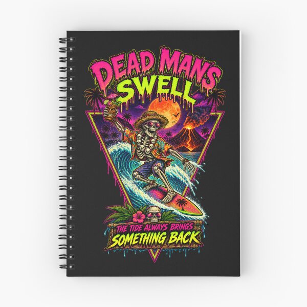 Item preview, DEAD MANS SWELL ISLAND HALLOWEEN Retro 1980s horror movie poster illustration Hawaiian designed and sold by EXPLOSIVE DESIGNS.