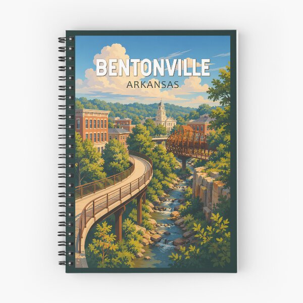 Item preview, Bentonville Arkansas Illustration Travel Art Vintage designed and sold by KrisSidDesigns.