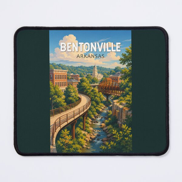 Item preview, Bentonville Arkansas Illustration Travel Art Vintage designed and sold by KrisSidDesigns.