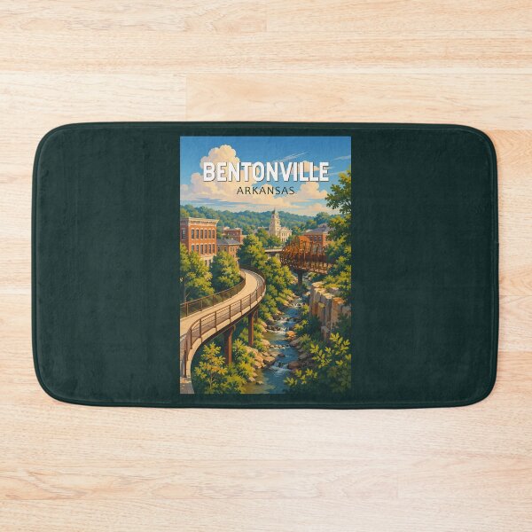 Item preview, Bentonville Arkansas Illustration Travel Art Vintage designed and sold by KrisSidDesigns.