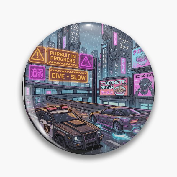 Item preview, Cyberpunk 180SX Police Chase Rainy Neon Tokyo Highway Aesthetic designed and sold by mood-draftsman.