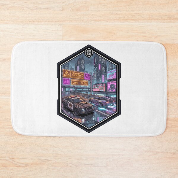 Item preview, Cyberpunk 180SX Police Chase Rainy Neon Tokyo Highway Aesthetic designed and sold by mood-draftsman.