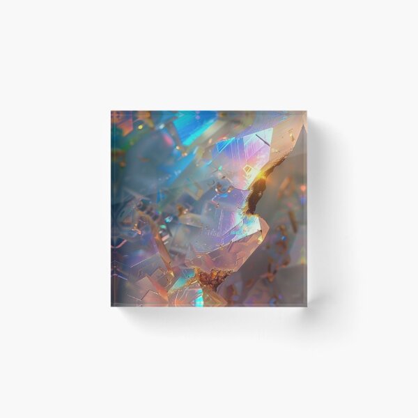 Item preview, Iridescent Rainbow Opal Crystal Cluster Holographic Mineral Gemstone Art designed and sold by LYAN-STORE.