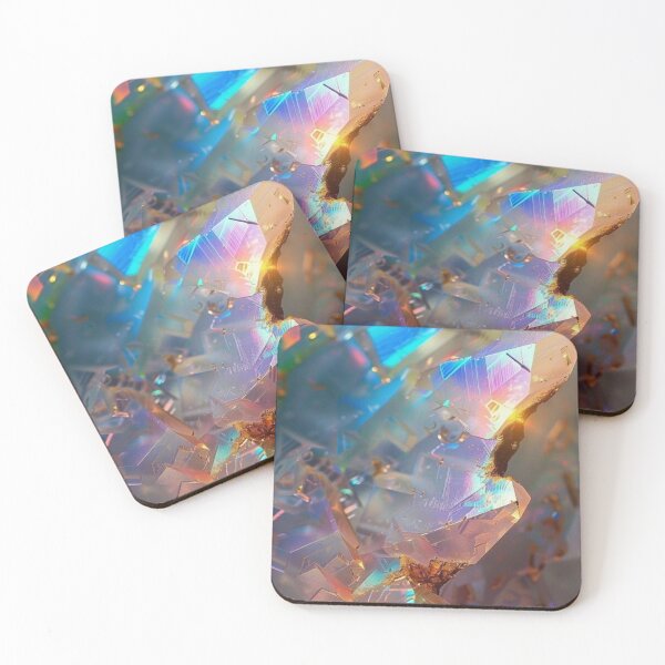 Item preview, Iridescent Rainbow Opal Crystal Cluster Holographic Mineral Gemstone Art designed and sold by LYAN-STORE.
