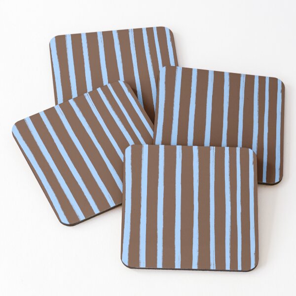 Item preview, Brown with Blue Brush Stroke Stripes Pattern designed and sold by OneThreeSix.