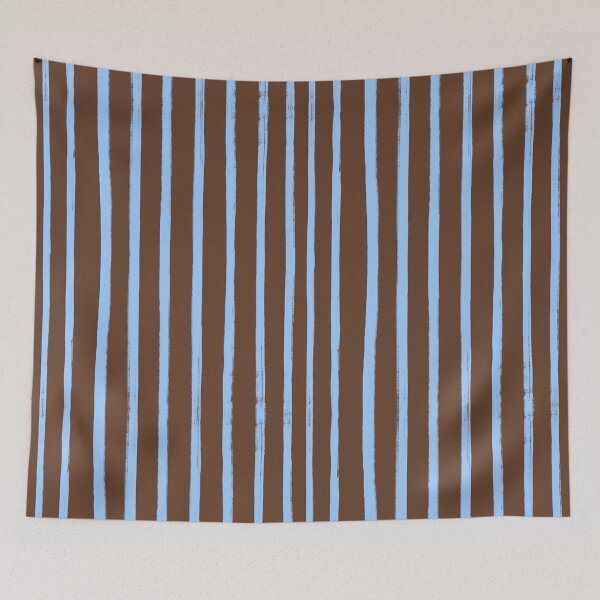 Item preview, Brown with Blue Brush Stroke Stripes Pattern designed and sold by OneThreeSix.